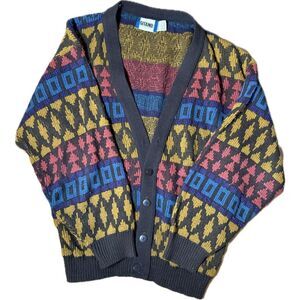 Vintage 90s Retro Gitano Multicolored Cardigan Button Up Sweater Size L